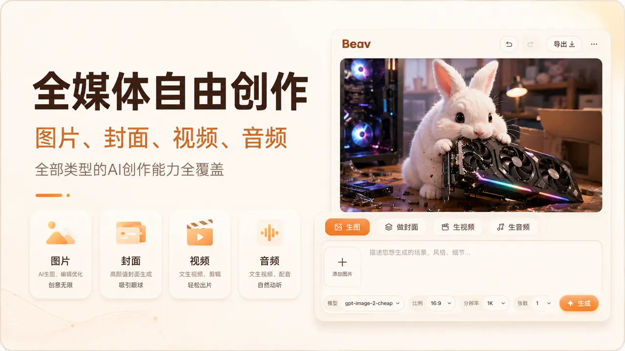 Beav 全媒体自由创作界面